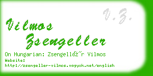 vilmos zsengeller business card